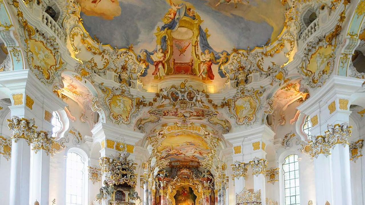 an ornate rococo cathedral