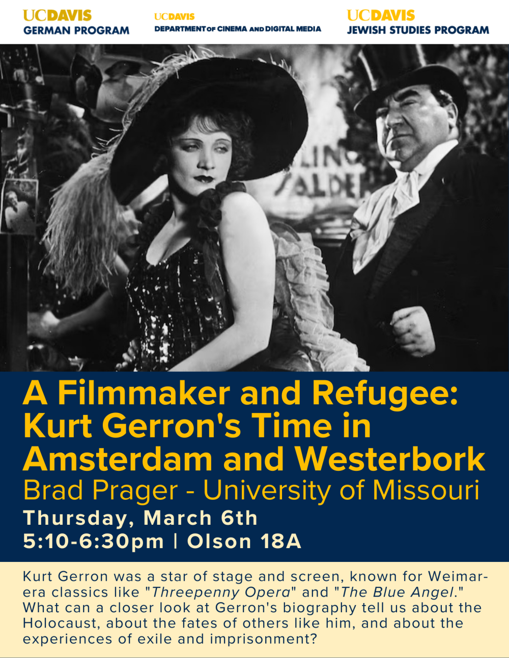 A flyer for the upcoming event. The text is written out above.