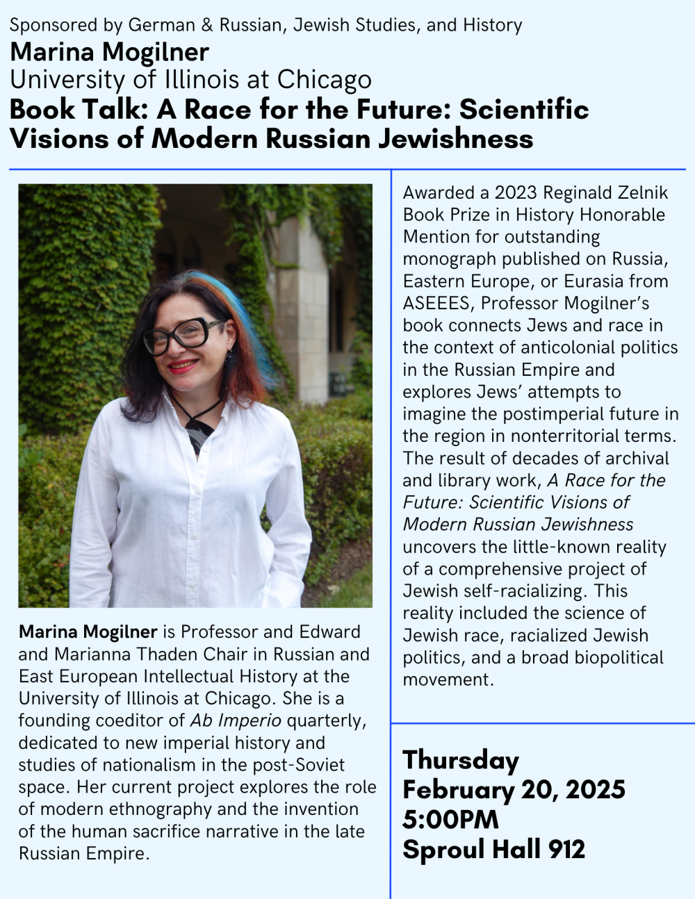 A flyer for the upcoming event, the text of which is written out above.