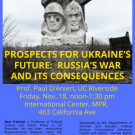 A flyer for the upcoming talk, featuring a photo of an old cold war relic