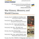 War History, Memory, and Film series flyer 